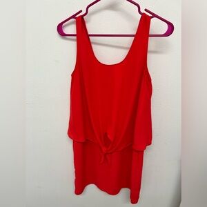 Amanda Uprichard Harbor Sleeveless Tie Knot Front Dress Red Size Xs Small Mark